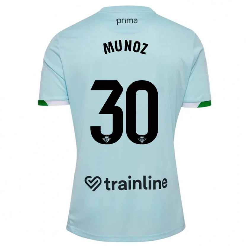 Danxen Børn Blanca Muñoz #30 Himmelblå Grøn Udebane Spillertrøjer 2025/26 Trøje T-Shirt