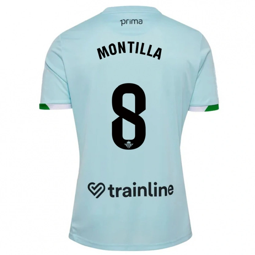 Danxen Børn Natalia Montilla #8 Himmelblå Grøn Udebane Spillertrøjer 2025/26 Trøje T-Shirt
