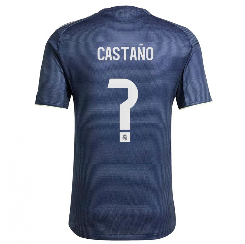 Danxen Børn Alejandro Castaño #0 Navy Sølv Udebane Spillertrøjer 2025/26 Trøje T-Shirt