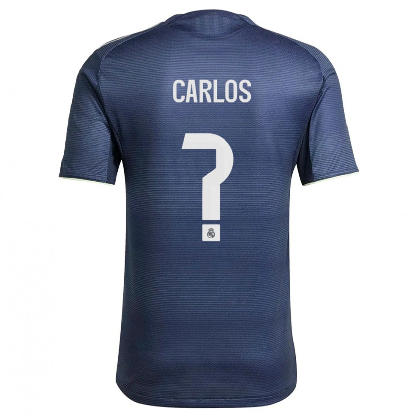 Danxen Børn Carlos Sánchez #0 Navy Sølv Udebane Spillertrøjer 2025/26 Trøje T-Shirt