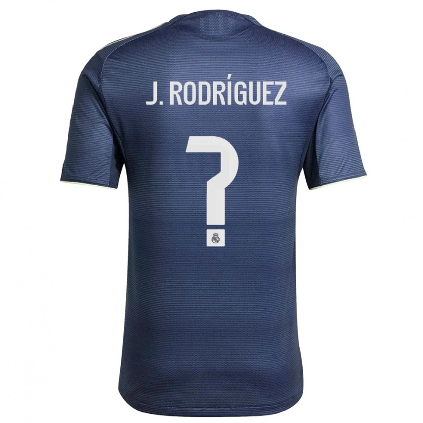 Danxen Børn Juan Rodríguez #0 Navy Sølv Udebane Spillertrøjer 2025/26 Trøje T-Shirt