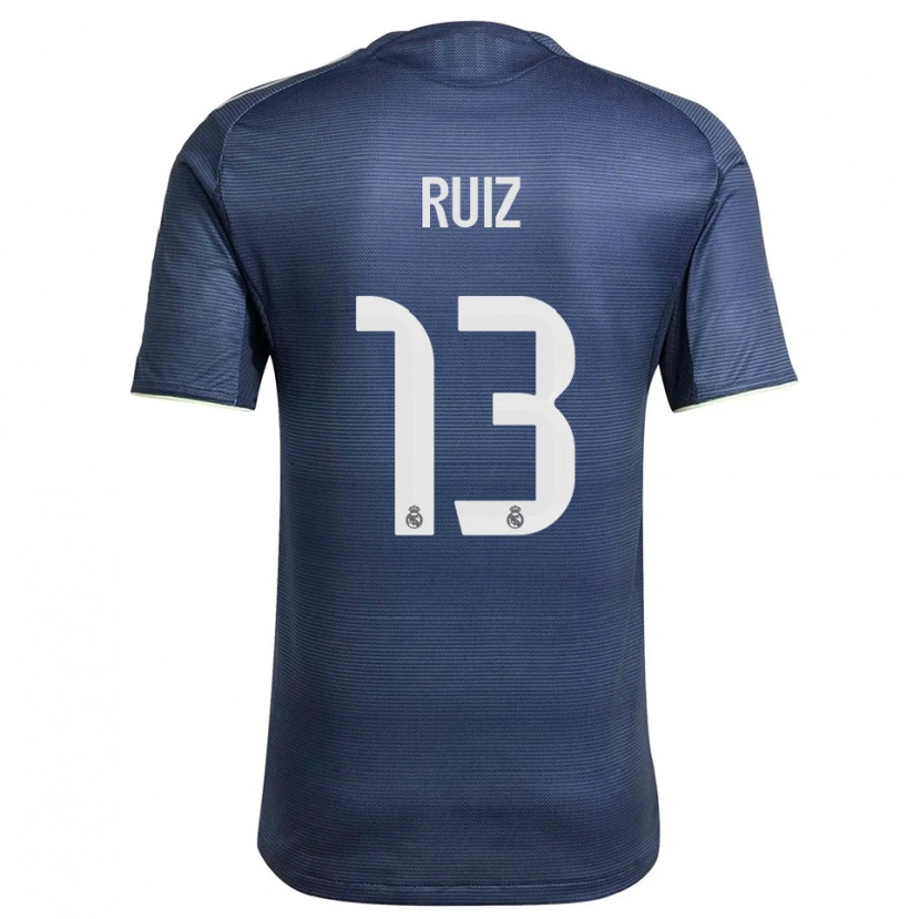 Danxen Børn Guillermo Ruiz #13 Navy Sølv Udebane Spillertrøjer 2025/26 Trøje T-Shirt