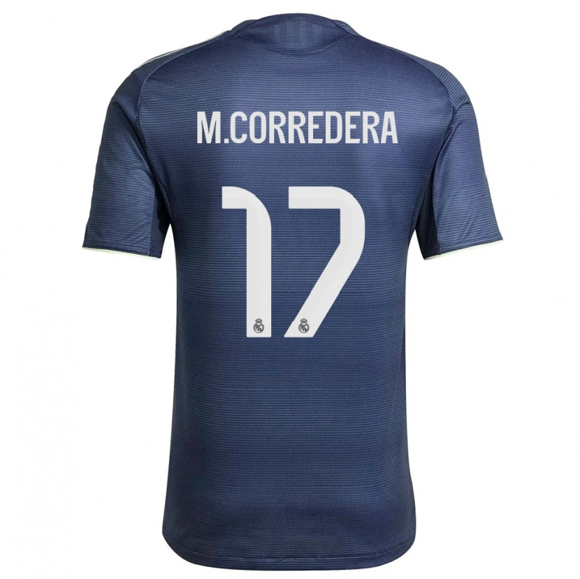Danxen Børn Marta Corredera #17 Navy Sølv Udebane Spillertrøjer 2025/26 Trøje T-Shirt