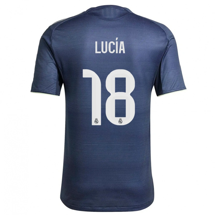 Danxen Børn Lucia Rodriguez #18 Navy Sølv Udebane Spillertrøjer 2025/26 Trøje T-Shirt