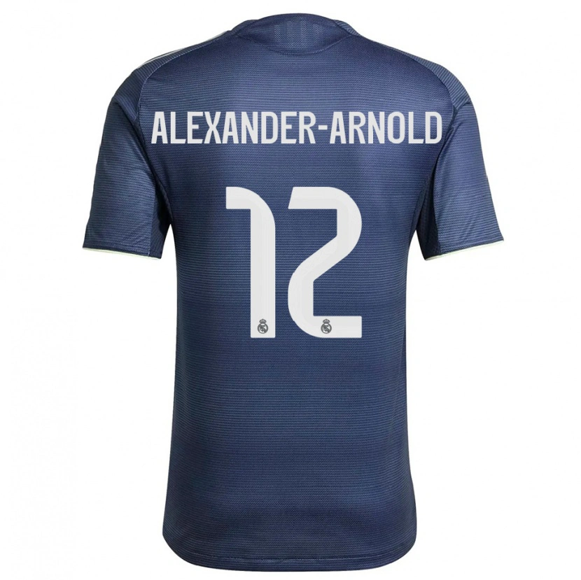 Danxen Børn Trent Alexander-Arnold #12 Navy Sølv Udebane Spillertrøjer 2025/26 Trøje T-Shirt