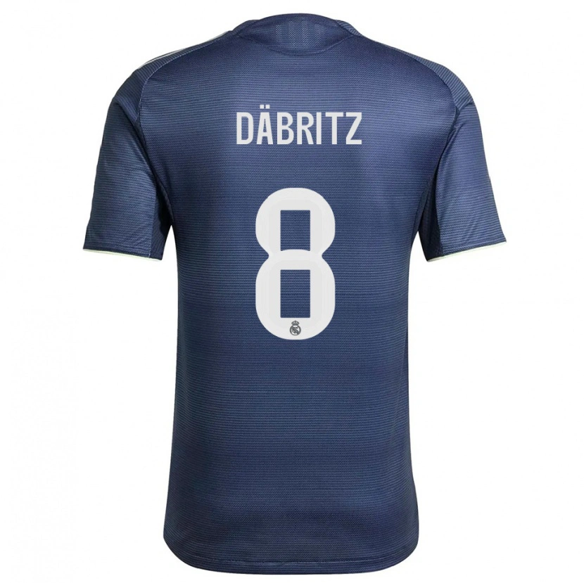 Danxen Børn Sara Däbritz #8 Navy Sølv Udebane Spillertrøjer 2025/26 Trøje T-Shirt