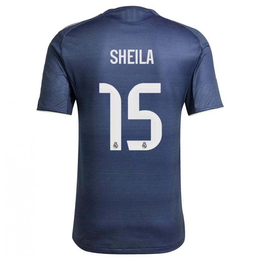 Danxen Børn Sheila García #15 Navy Sølv Udebane Spillertrøjer 2025/26 Trøje T-Shirt