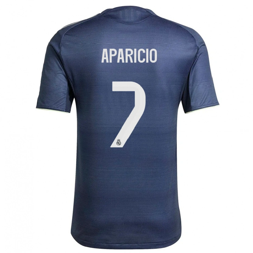 Danxen Børn Esteban Aparicio #7 Navy Sølv Udebane Spillertrøjer 2025/26 Trøje T-Shirt