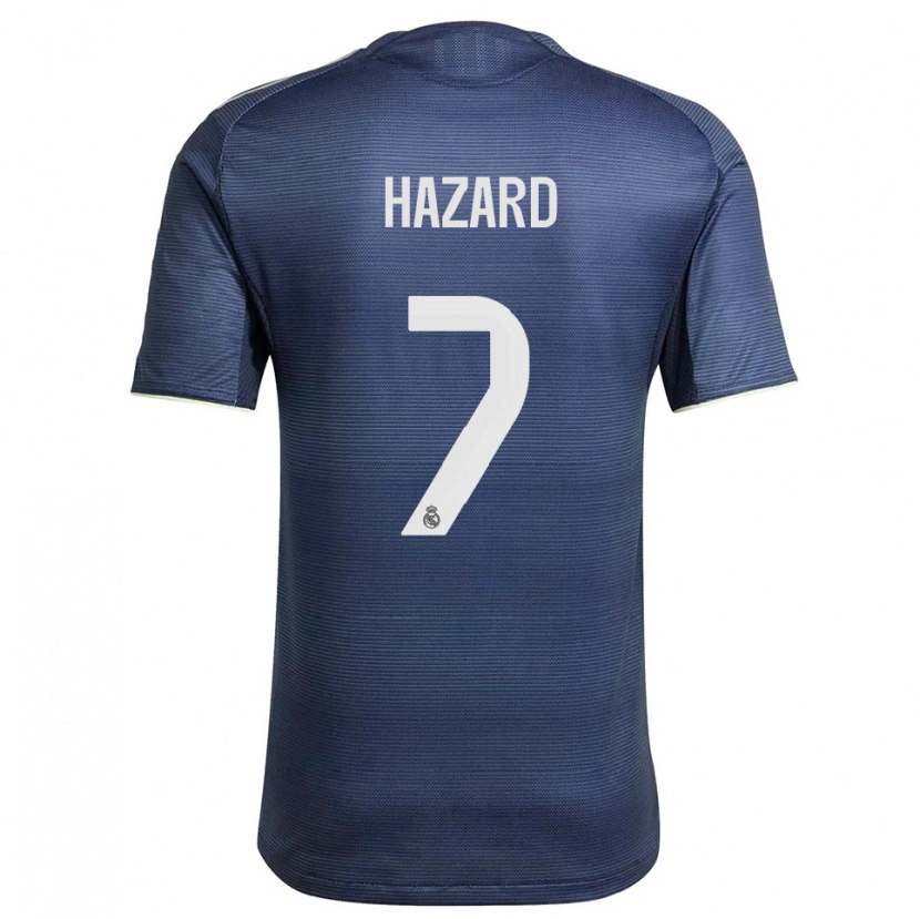 Danxen Børn Eden Hazard #7 Navy Sølv Udebane Spillertrøjer 2025/26 Trøje T-Shirt
