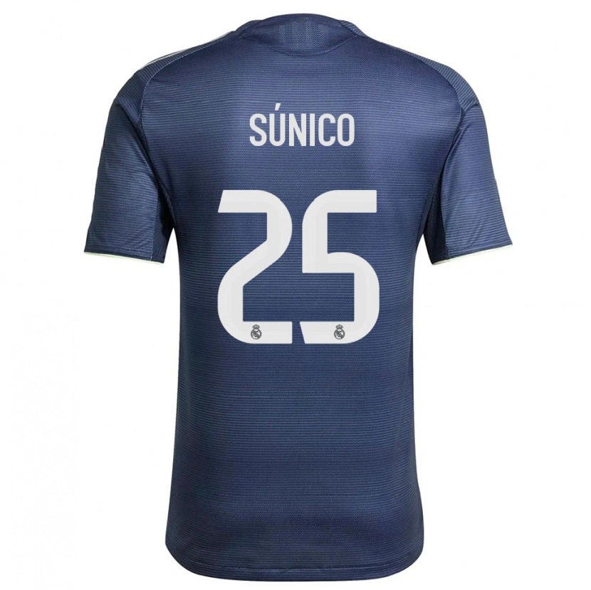 Danxen Børn Guille Súnico #25 Navy Sølv Udebane Spillertrøjer 2025/26 Trøje T-Shirt
