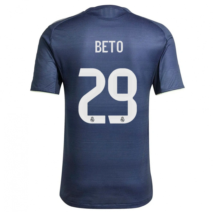 Danxen Børn Beto Martínez #29 Navy Sølv Udebane Spillertrøjer 2025/26 Trøje T-Shirt
