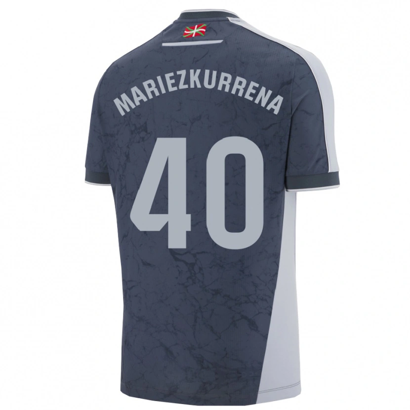 Danxen Børn Arkaitz Mariezkurrena #40 Mørkeblå Hvid Udebane Spillertrøjer 2025/26 Trøje T-Shirt
