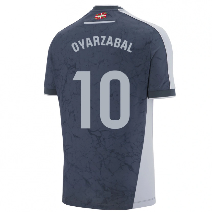 Danxen Børn Mikel Oyarzabal #10 Mørkeblå Hvid Udebane Spillertrøjer 2025/26 Trøje T-Shirt