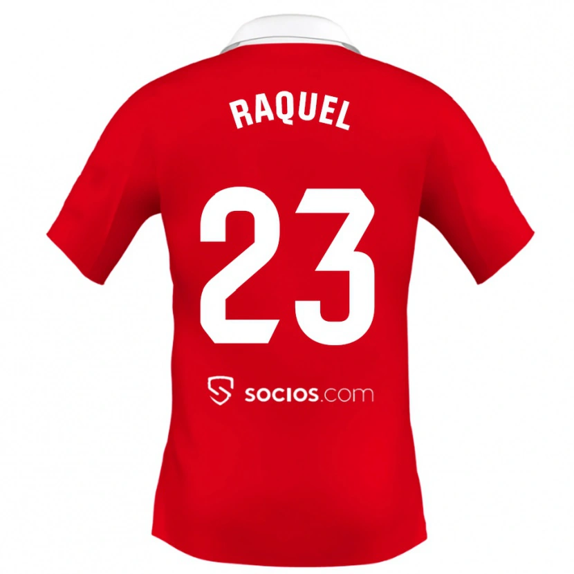 Danxen Børn Raquel Morcillo Aparicio #23 Rød Hvid Grå Udebane Spillertrøjer 2025/26 Trøje T-Shirt