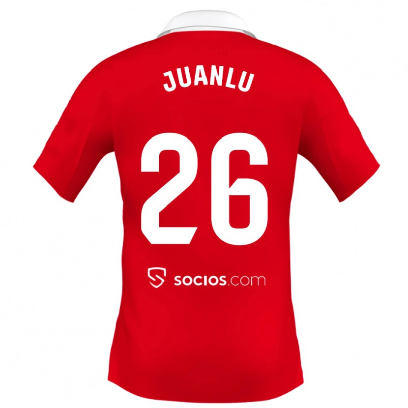 Danxen Børn Juanlu Sánchez #26 Rød Hvid Grå Udebane Spillertrøjer 2025/26 Trøje T-Shirt