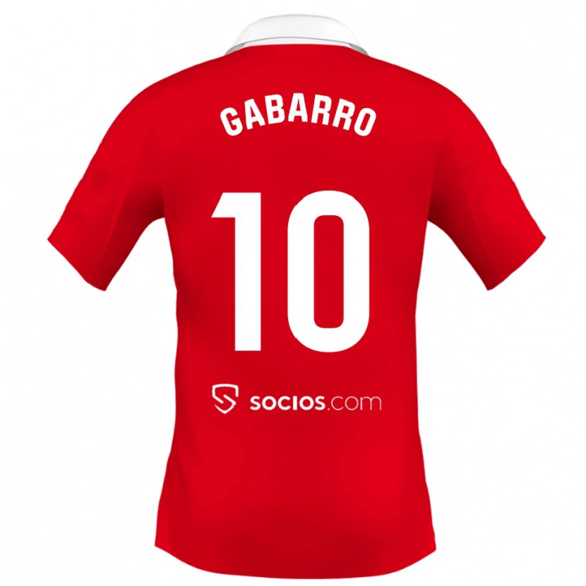 Danxen Børn María Inmaculada Gabarro Romero #10 Rød Hvid Grå Udebane Spillertrøjer 2025/26 Trøje T-Shirt