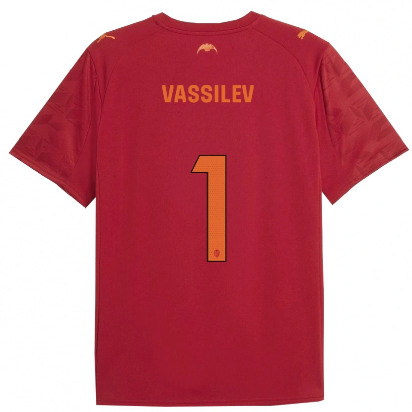 Danxen Børn David Vassilev #1 Rød Orange Udebane Spillertrøjer 2025/26 Trøje T-Shirt