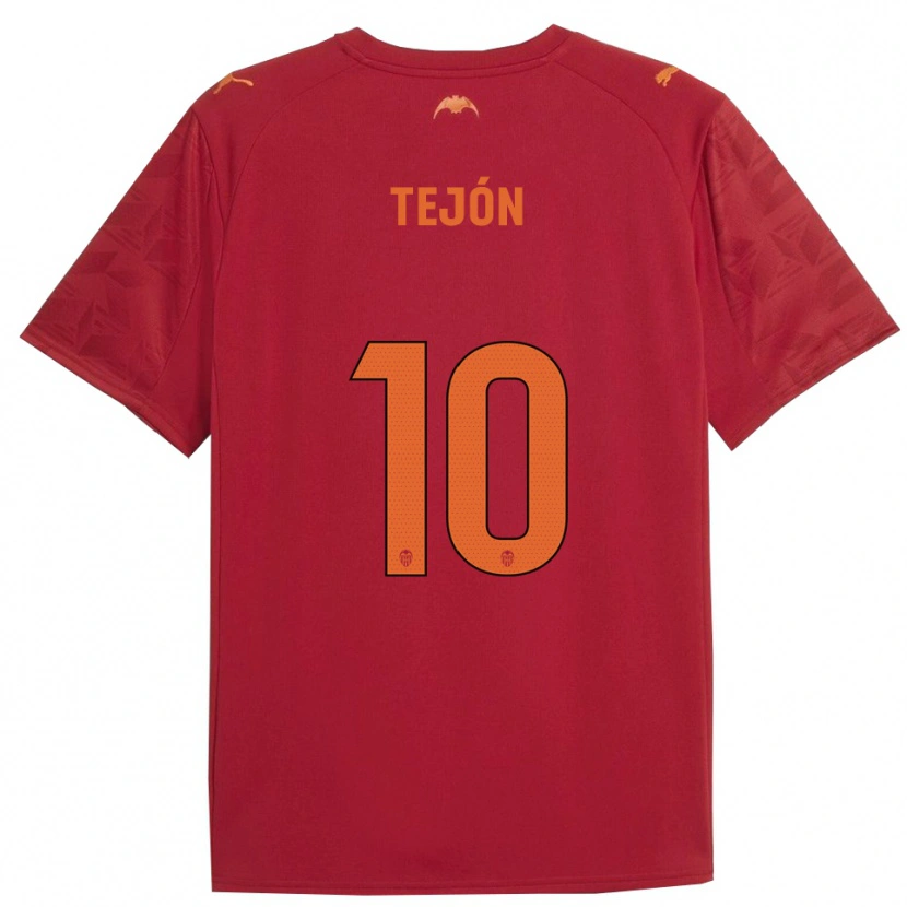 Danxen Børn Martín Tejón #10 Rød Orange Udebane Spillertrøjer 2025/26 Trøje T-Shirt