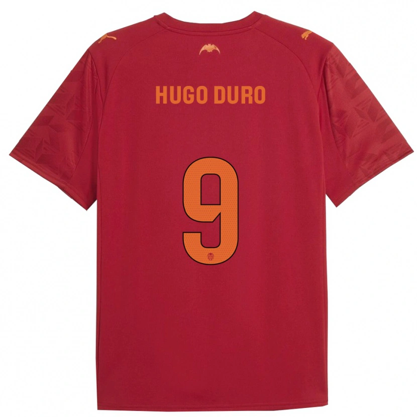 Danxen Børn Hugo Duro #9 Rød Orange Udebane Spillertrøjer 2025/26 Trøje T-Shirt