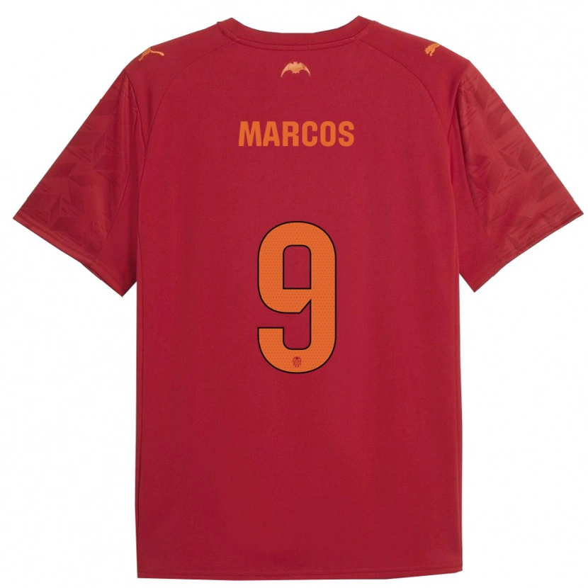 Danxen Børn Ana Marcos #9 Rød Orange Udebane Spillertrøjer 2025/26 Trøje T-Shirt