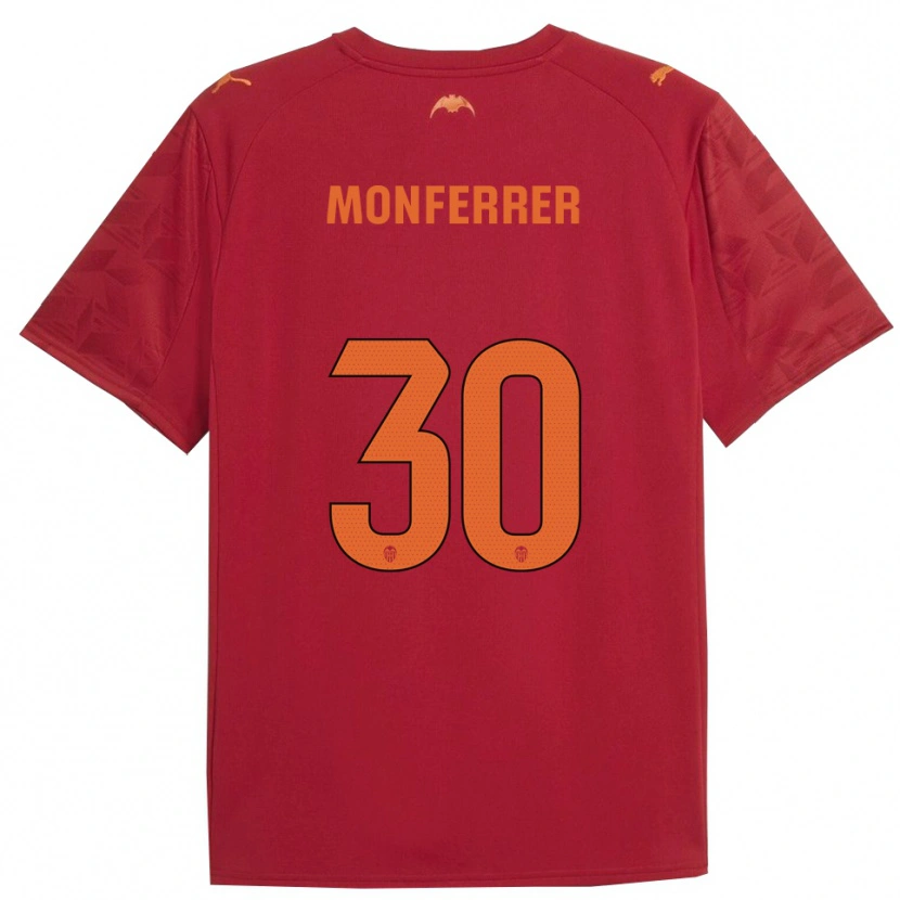 Danxen Børn Miguel Monferrer #30 Rød Orange Udebane Spillertrøjer 2025/26 Trøje T-Shirt
