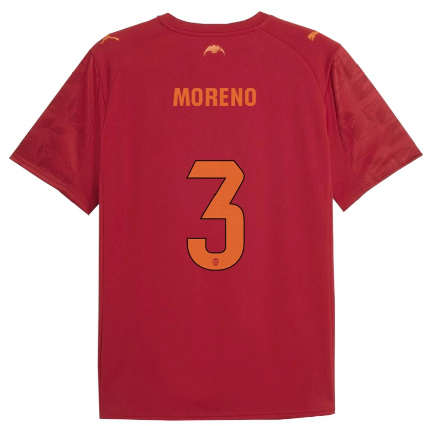 Danxen Børn Diego Moreno #3 Rød Orange Udebane Spillertrøjer 2025/26 Trøje T-Shirt