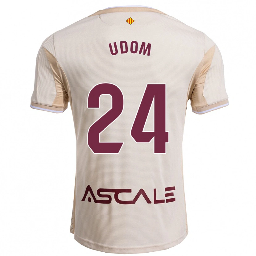 Danxen Børn Ekerette Udom #24 Off-White Bordeaux Udebane Spillertrøjer 2025/26 Trøje T-Shirt