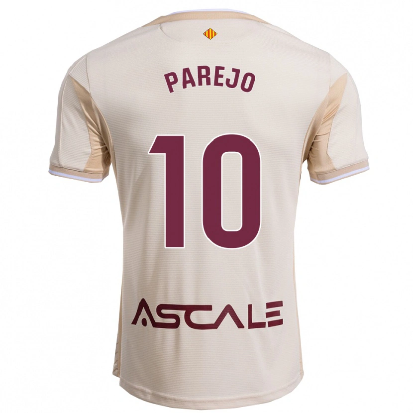 Danxen Børn Dani Parejo #10 Off-White Bordeaux Udebane Spillertrøjer 2025/26 Trøje T-Shirt