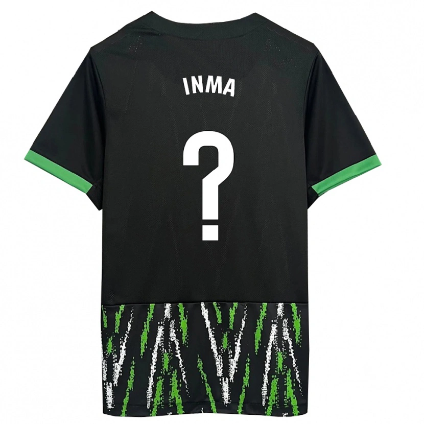 Danxen Børn Inmaculada López Balsalobre #0 Sort Grøn Udebane Spillertrøjer 2025/26 Trøje T-Shirt