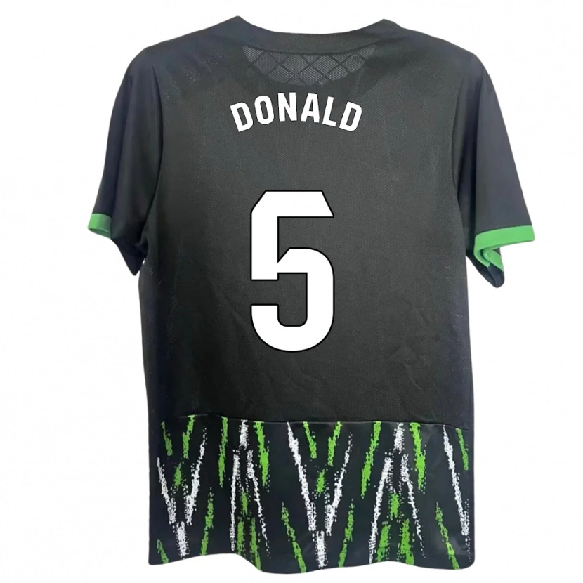 Danxen Børn John Donald #5 Sort Grøn Udebane Spillertrøjer 2025/26 Trøje T-Shirt