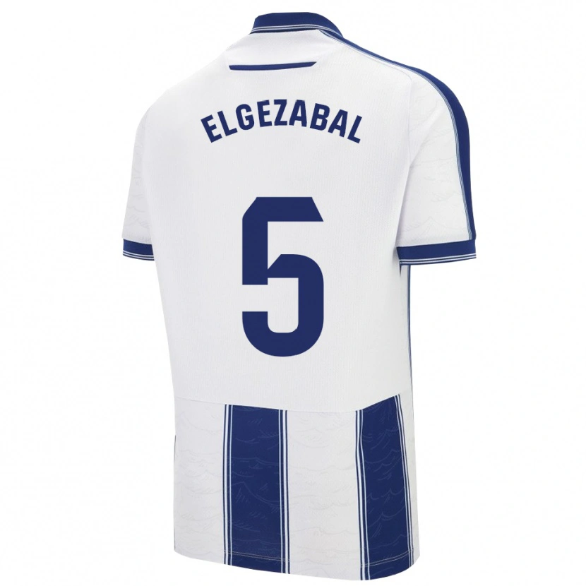 Danxen Børn Unai Elgezabal #5 Navy Hvid Udebane Spillertrøjer 2025/26 Trøje T-Shirt