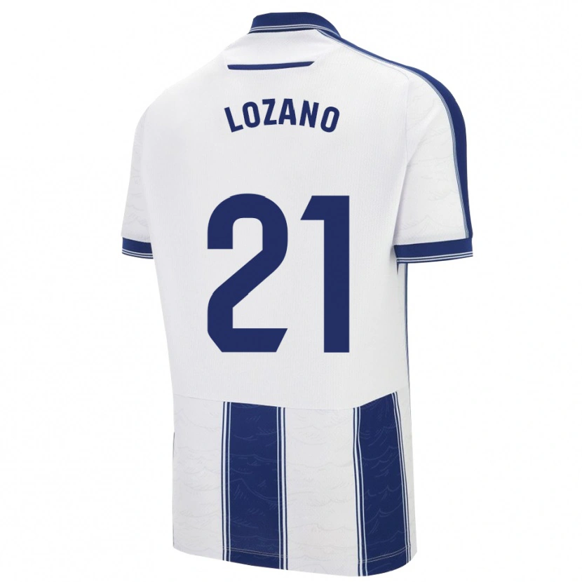 Danxen Børn Sergio Lozano #21 Navy Hvid Udebane Spillertrøjer 2025/26 Trøje T-Shirt