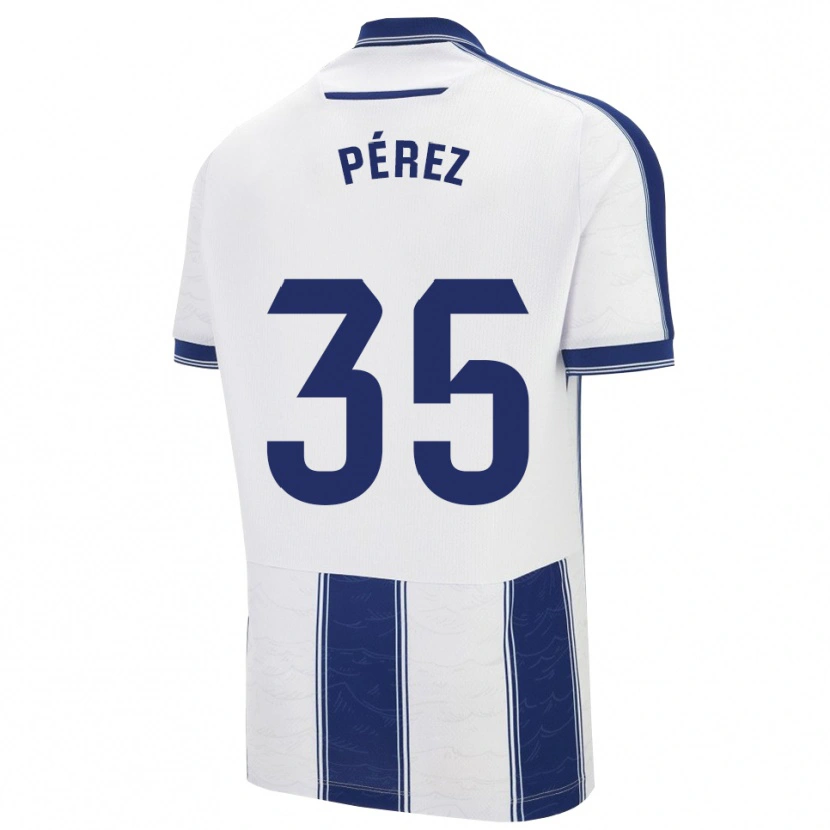 Danxen Børn Nacho Pérez #35 Navy Hvid Udebane Spillertrøjer 2025/26 Trøje T-Shirt