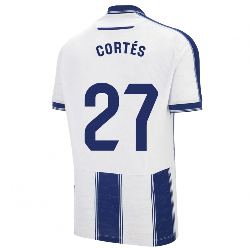 Danxen Børn Paco Cortés #27 Navy Hvid Udebane Spillertrøjer 2025/26 Trøje T-Shirt