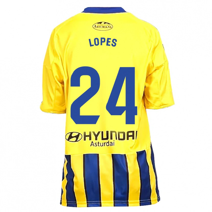 Danxen Børn Marcos Lopes #24 Gul Blå Udebane Spillertrøjer 2025/26 Trøje T-Shirt