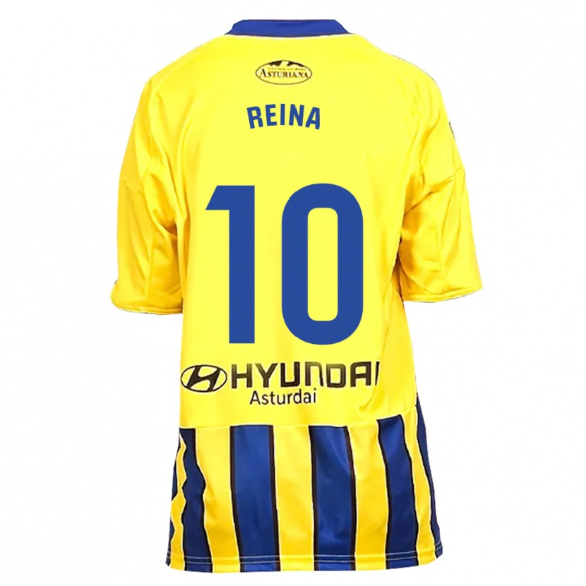 Danxen Børn Alberto Reina #10 Gul Blå Udebane Spillertrøjer 2025/26 Trøje T-Shirt