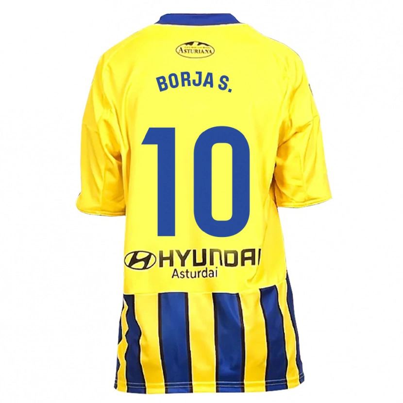 Danxen Børn Borja Sánchez #10 Gul Blå Udebane Spillertrøjer 2025/26 Trøje T-Shirt