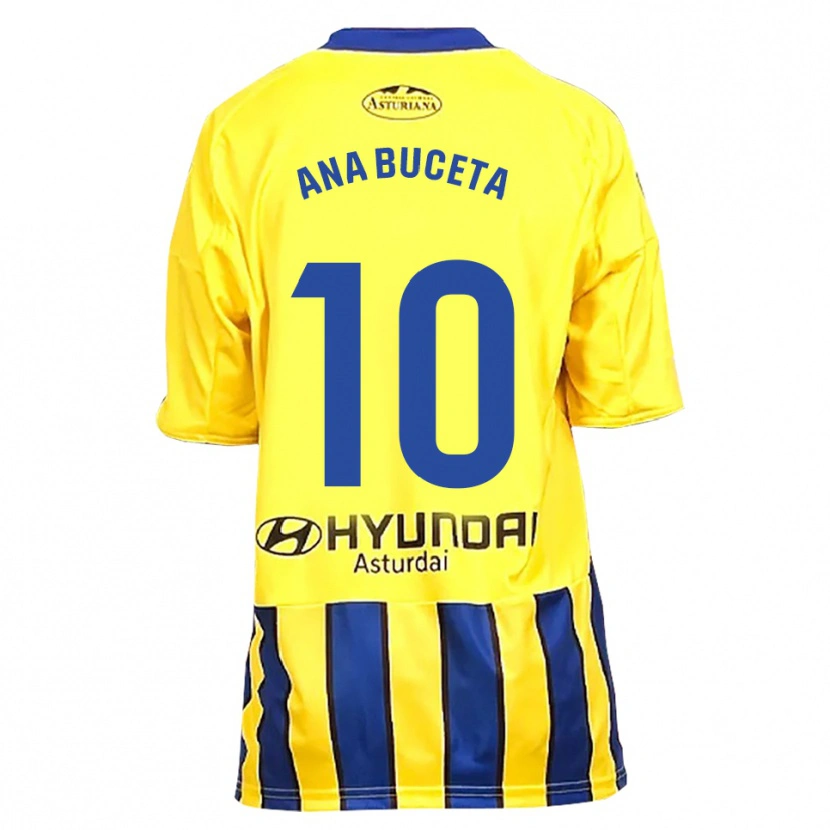 Danxen Børn Ana Buceta #10 Gul Blå Udebane Spillertrøjer 2025/26 Trøje T-Shirt