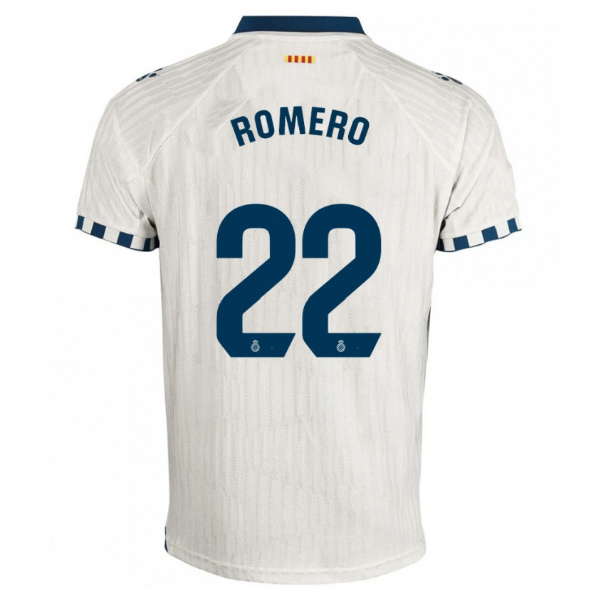 Danxen Børn Carlos Romero #22 Hvid Blå Udebane Spillertrøjer 2025/26 Trøje T-Shirt