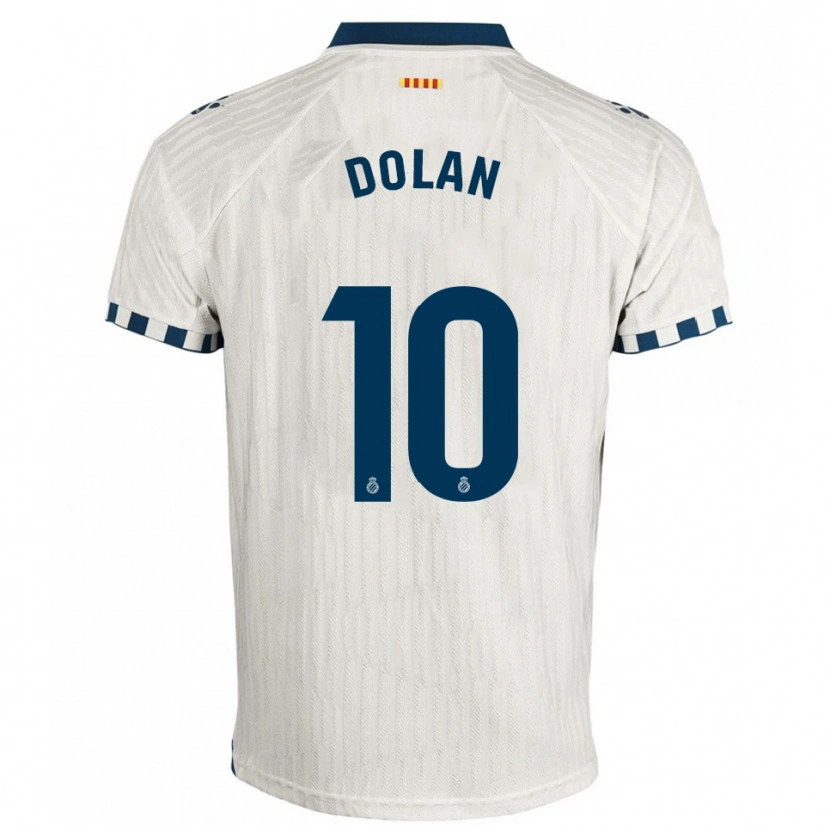 Danxen Børn Tyrhys Dolan #10 Hvid Blå Udebane Spillertrøjer 2025/26 Trøje T-Shirt
