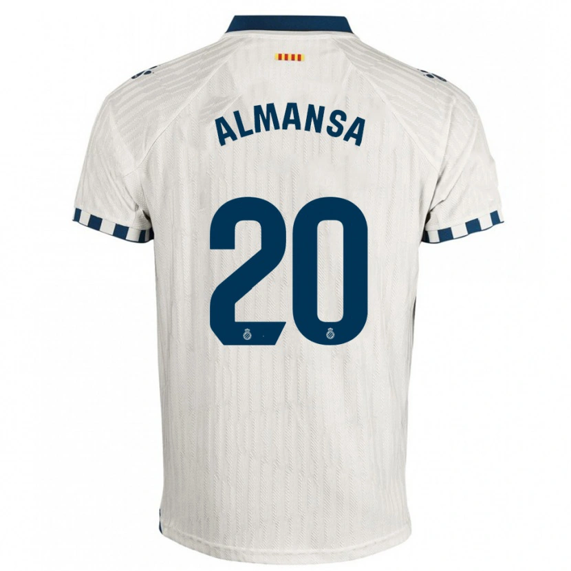 Danxen Børn Alex Almansa #20 Hvid Blå Udebane Spillertrøjer 2025/26 Trøje T-Shirt