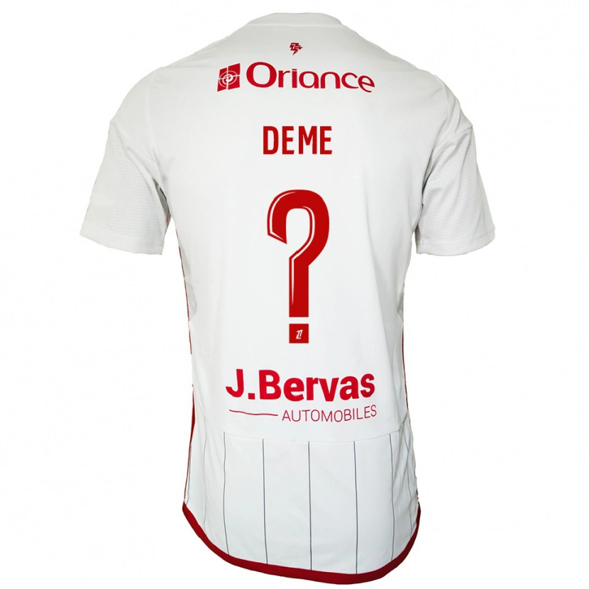 Danxen Børn Lison Deme #0 Hvid Rød Udebane Spillertrøjer 2025/26 Trøje T-Shirt