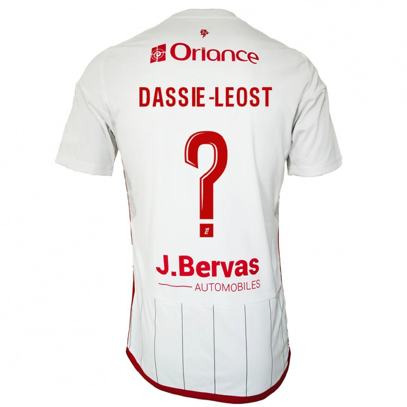 Danxen Børn Leila Dassie-Leost #0 Hvid Rød Udebane Spillertrøjer 2025/26 Trøje T-Shirt