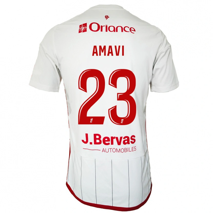 Danxen Børn Jordan Amavi #23 Hvid Rød Udebane Spillertrøjer 2025/26 Trøje T-Shirt