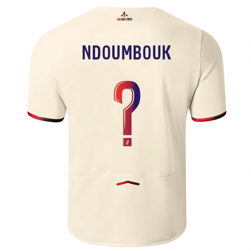 Danxen Børn Marlyse Ngo Ndoumbouk #0 Off-White Rød Udebane Spillertrøjer 2025/26 Trøje T-Shirt