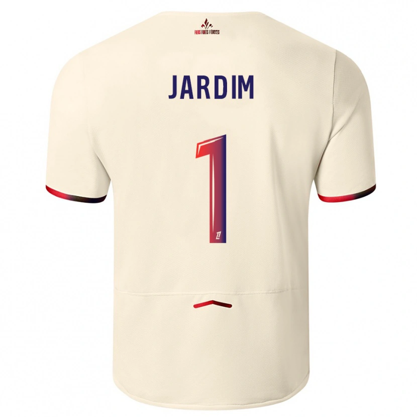 Danxen Børn Leo Jardim #1 Off-White Rød Udebane Spillertrøjer 2025/26 Trøje T-Shirt