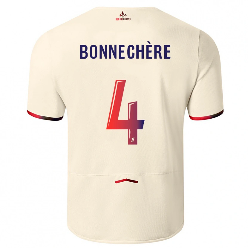 Danxen Børn Victor Bonnechère #4 Off-White Rød Udebane Spillertrøjer 2025/26 Trøje T-Shirt