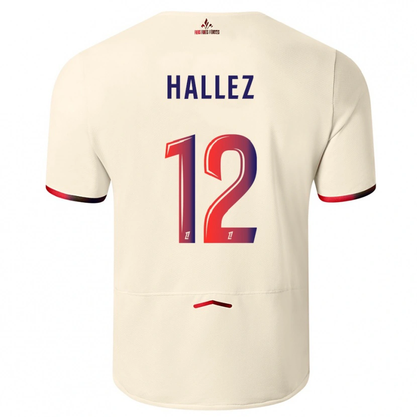 Danxen Børn Alexis Hallez #12 Off-White Rød Udebane Spillertrøjer 2025/26 Trøje T-Shirt