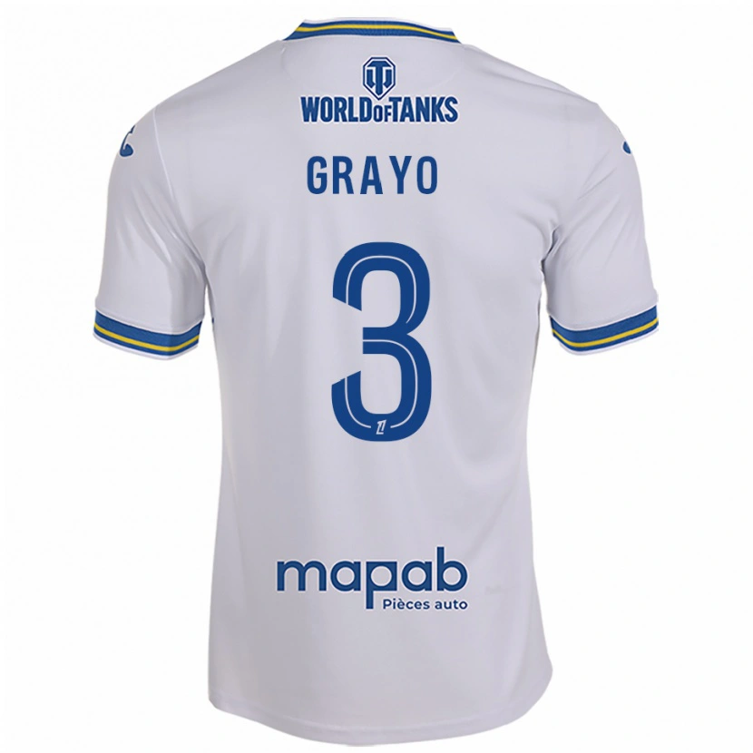 Danxen Børn Maïna Grayo #3 Hvid Himmelblå Udebane Spillertrøjer 2025/26 Trøje T-Shirt