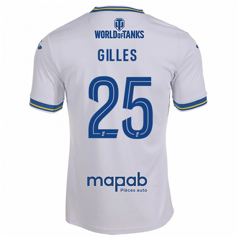 Danxen Børn Elodie Gilles #25 Hvid Himmelblå Udebane Spillertrøjer 2025/26 Trøje T-Shirt
